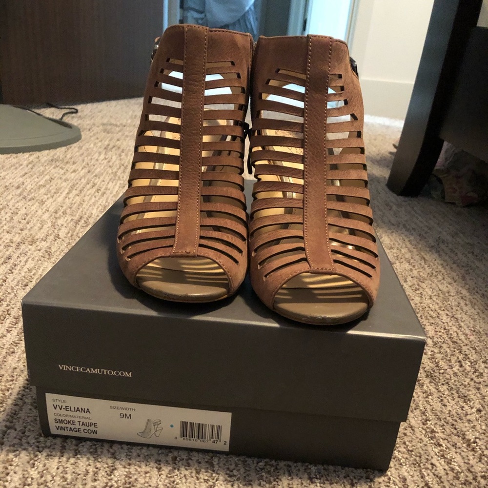 Vince Camuto Smoke Taupe Vintage Cow Heels